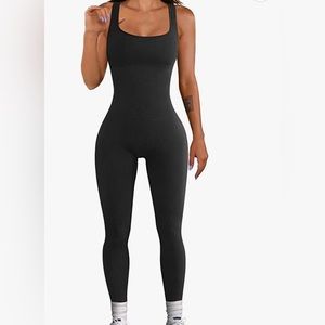 OQQ Ribbed One Piece Tank Tops Rompers Sleeveless Jumpsuit